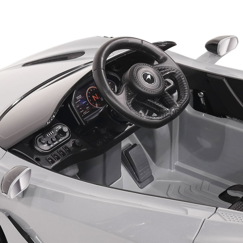 Licensed Kids 12V McLaren 765LT Ride-On Sports Car with Rubber Tires, Lights, Music, and Remote Control Magic Cars 8