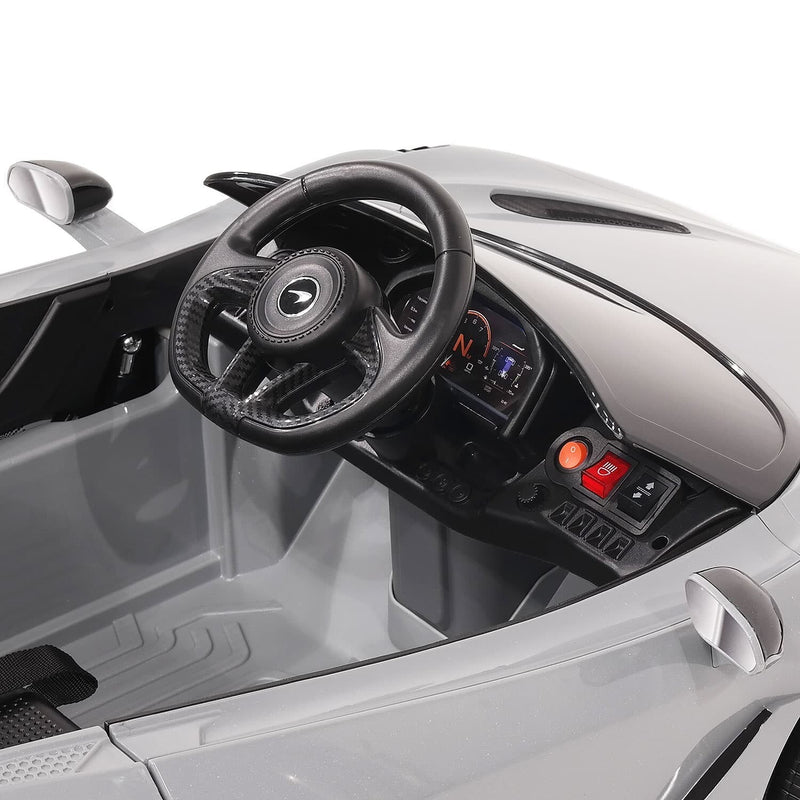 Licensed Kids 12V McLaren 765LT Ride-On Sports Car with Rubber Tires, Lights, Music, and Remote Control Magic Cars 9