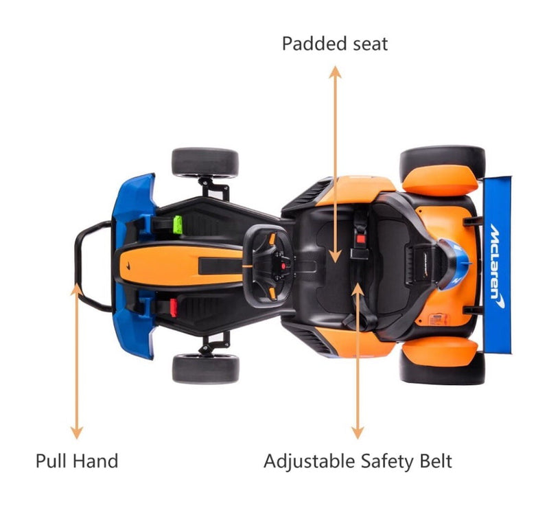 Licensed McLaren 24V Battery-Powered Kids Ride-On Go-Kart with Bluetooth and 2-Speed Modes Magic Cars 7