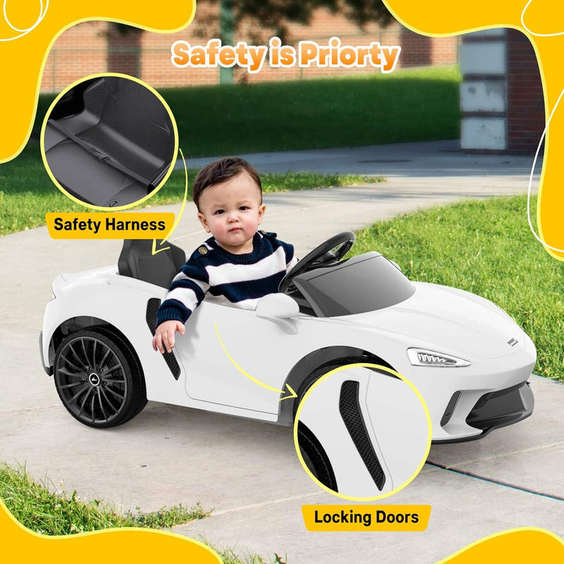 Licensed McLaren Ride-On Car with Hydraulic Doors, Remote Control, 2 Speeds, and Music Magic Cars 1