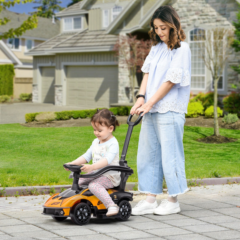 Toddler Orange Manual Push Ride-On Sliding Car Toy Magic Cars 0