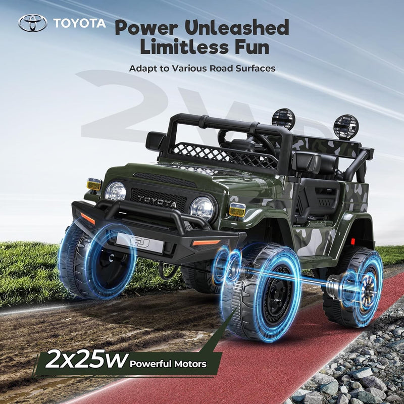 12V Licensed Toyota FJ Cruiser Electric Ride-On Truck with 7AH Battery for Toddlers Magic Cars 2