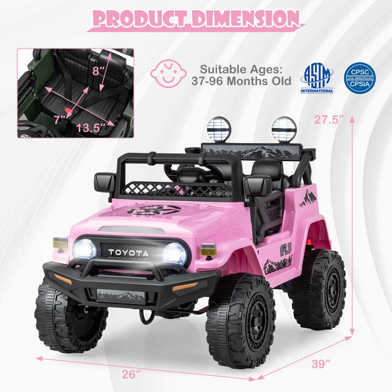 Licensed Toyota FJ Toddler 12V Battery-Powered Pink Ride-On Truck Magic Cars 1