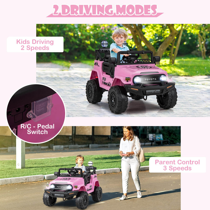 Licensed Toyota FJ Toddler 12V Battery-Powered Pink Ride-On Truck Magic Cars 4