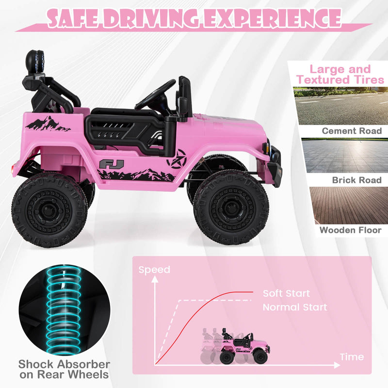 Licensed Toyota FJ Toddler 12V Battery-Powered Pink Ride-On Truck Magic Cars 5
