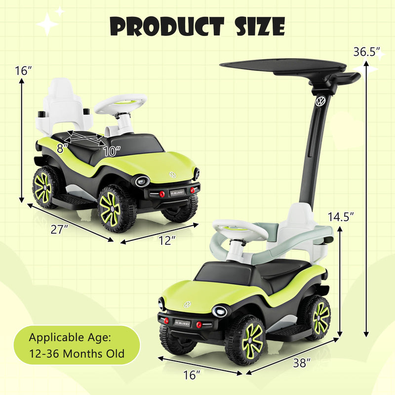 3-in-1 Kids Ride-On Push and Sliding Car with Music and Lights Magic Cars 1