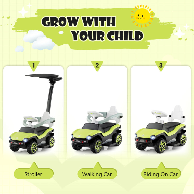 3-in-1 Kids Ride-On Push and Sliding Car with Music and Lights Magic Cars 4