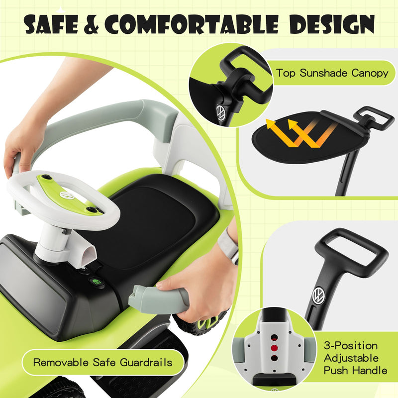3-in-1 Kids Ride-On Push and Sliding Car with Music and Lights Magic Cars 5