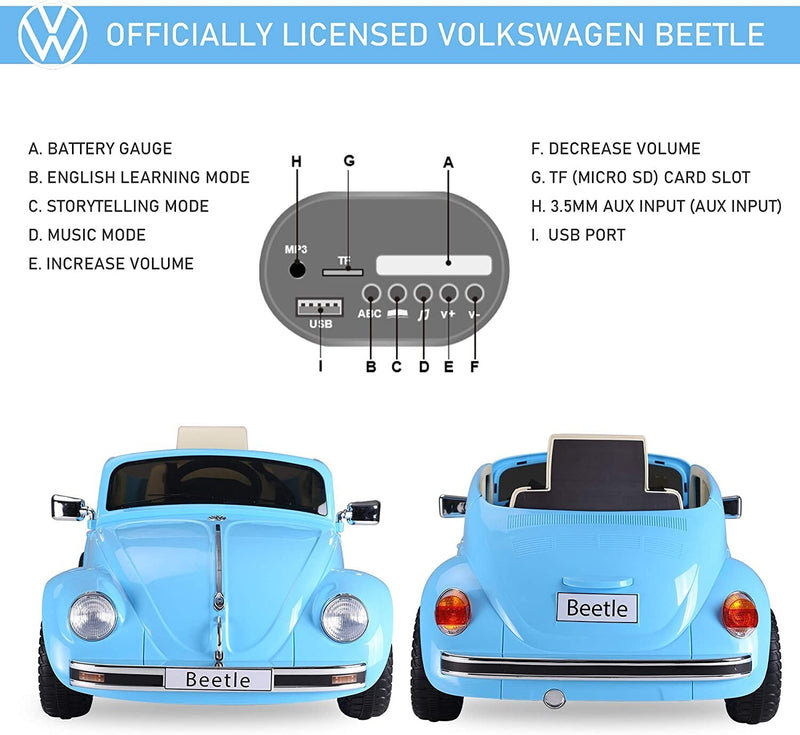 Volkswagen Beetle Electric Ride-On Car for Kids Ages 3–6 Years Magic Cars 11