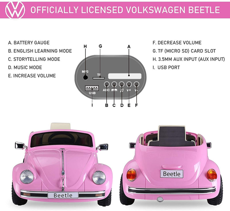 Volkswagen Beetle Electric Ride-On Car for Kids Ages 3–6 Years Magic Cars 5