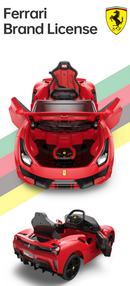 Kids Ferrari 488 Ride On Car For Children W/Wireless Parental Control