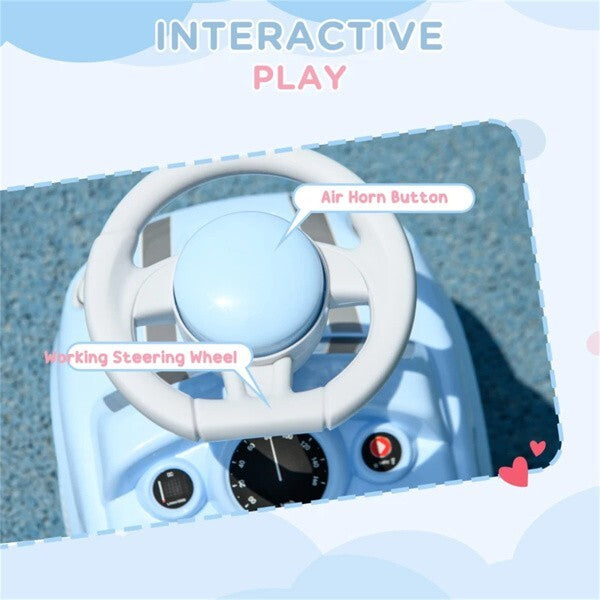Blue Light Ride-On Toy for Toddlers with Horn for Kids Boys and Girls Magic Cars 3