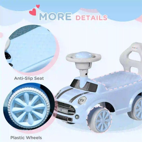 Blue Light Ride-On Toy for Toddlers with Horn for Kids Boys and Girls Magic Cars 7
