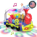 Illuminated Rotating Gear Train Toy with Remote Control for Kids Magic Cars Variant 0
