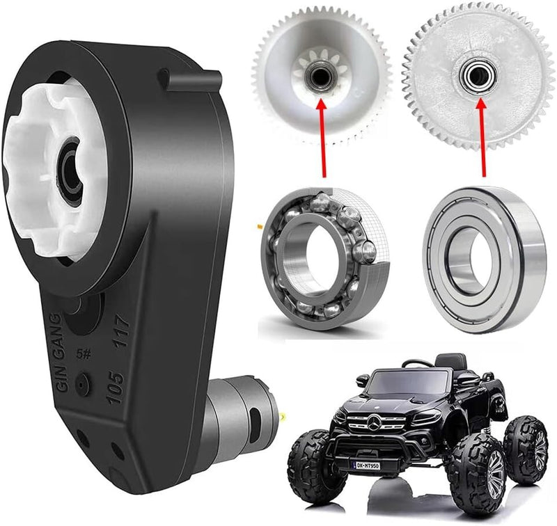 12V Lightweight Gearbox with Cooling Fan for Ride-On Toy Performance Magic Cars 2