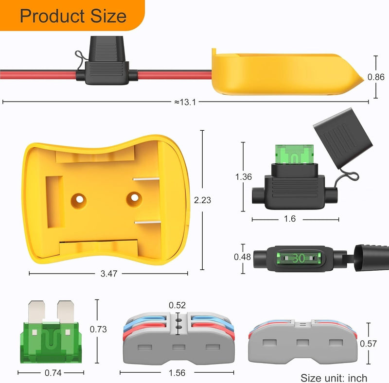 Lightweight 20V Battery Converter Kit with 30A Fuses for RC Cars and DIY Projects Magic Cars 3