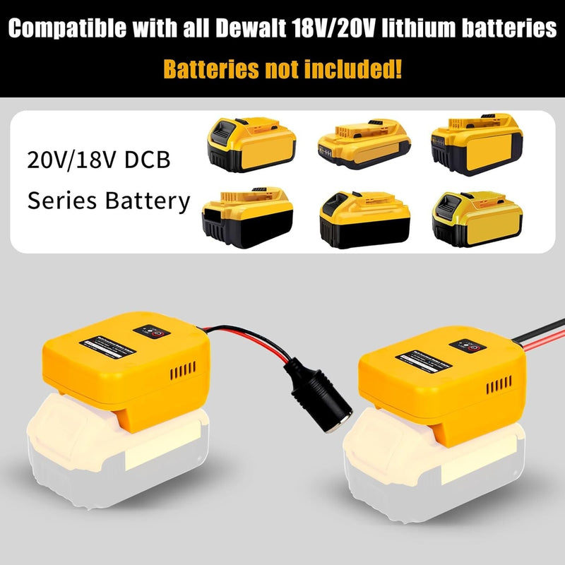 Lightweight 20V to 12V Battery Converter with Cigarette Lighter and XT60 Ports Magic Cars 4