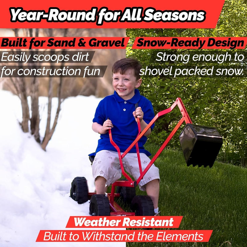 Lightweight Excavator Ride-On Toy with 8-Inch Monster Wheels for All-Terrain Use Magic Cars 6