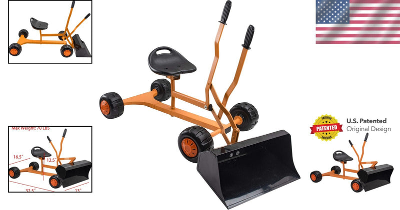 Lightweight Metal Ride-On Bulldozer Toy with Wide Shovel for Young Children Magic Cars 1
