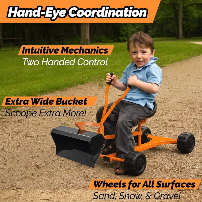 Lightweight Kids Sand Digger with 360° Rotating Seat and Extra Wide Scoop Design Magic Cars 4