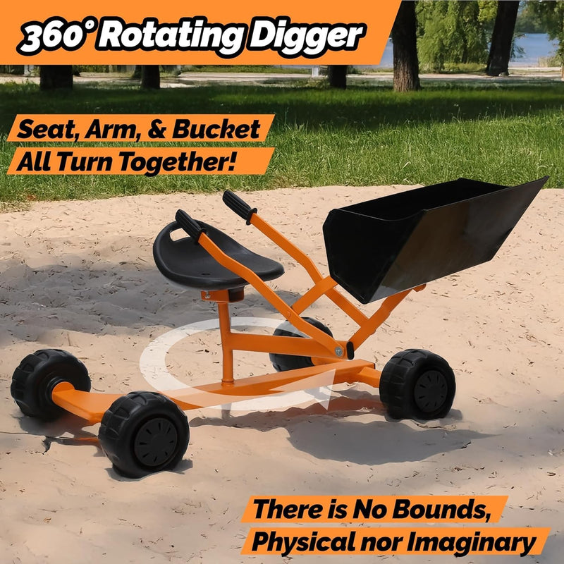 Lightweight Kids Sand Digger with 360° Rotating Seat and Extra Wide Scoop Design Magic Cars 5