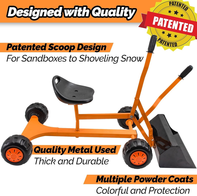 Lightweight Kids Sand Digger with 360° Rotating Seat and Extra Wide Scoop Design Magic Cars 6