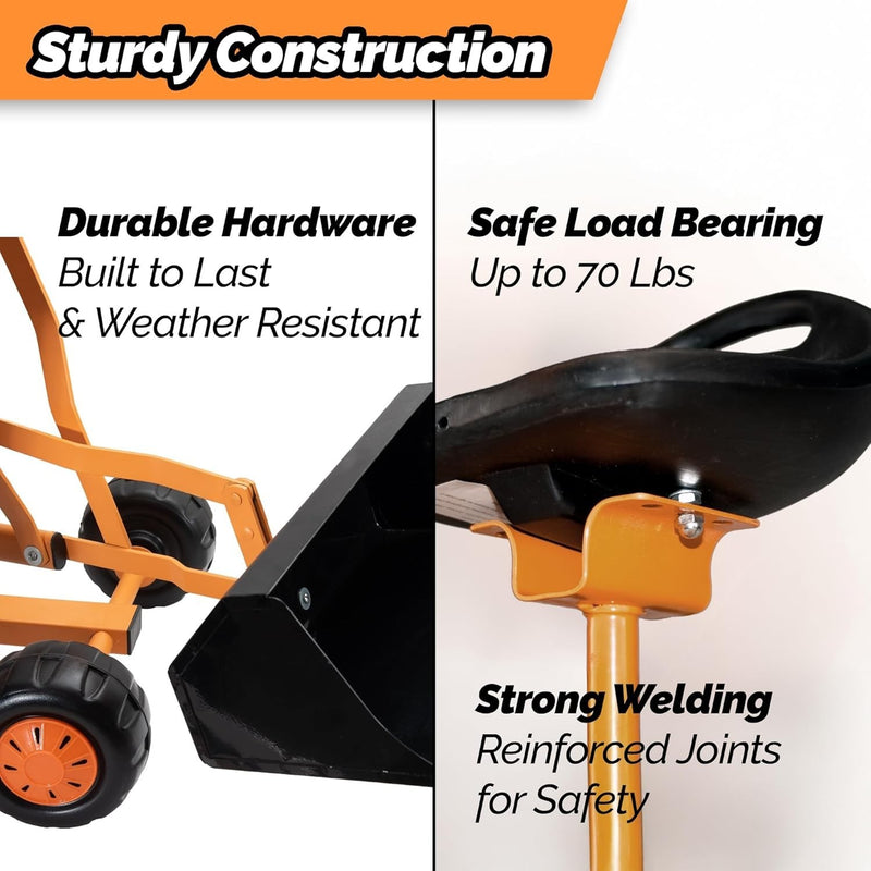 Lightweight Kids Sand Digger with 360° Rotating Seat and Extra Wide Scoop Design Magic Cars 7