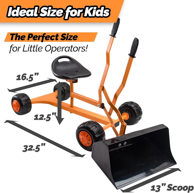 Lightweight Kids Sand Digger with 360° Rotating Seat and Extra Wide Scoop Design Magic Cars 8