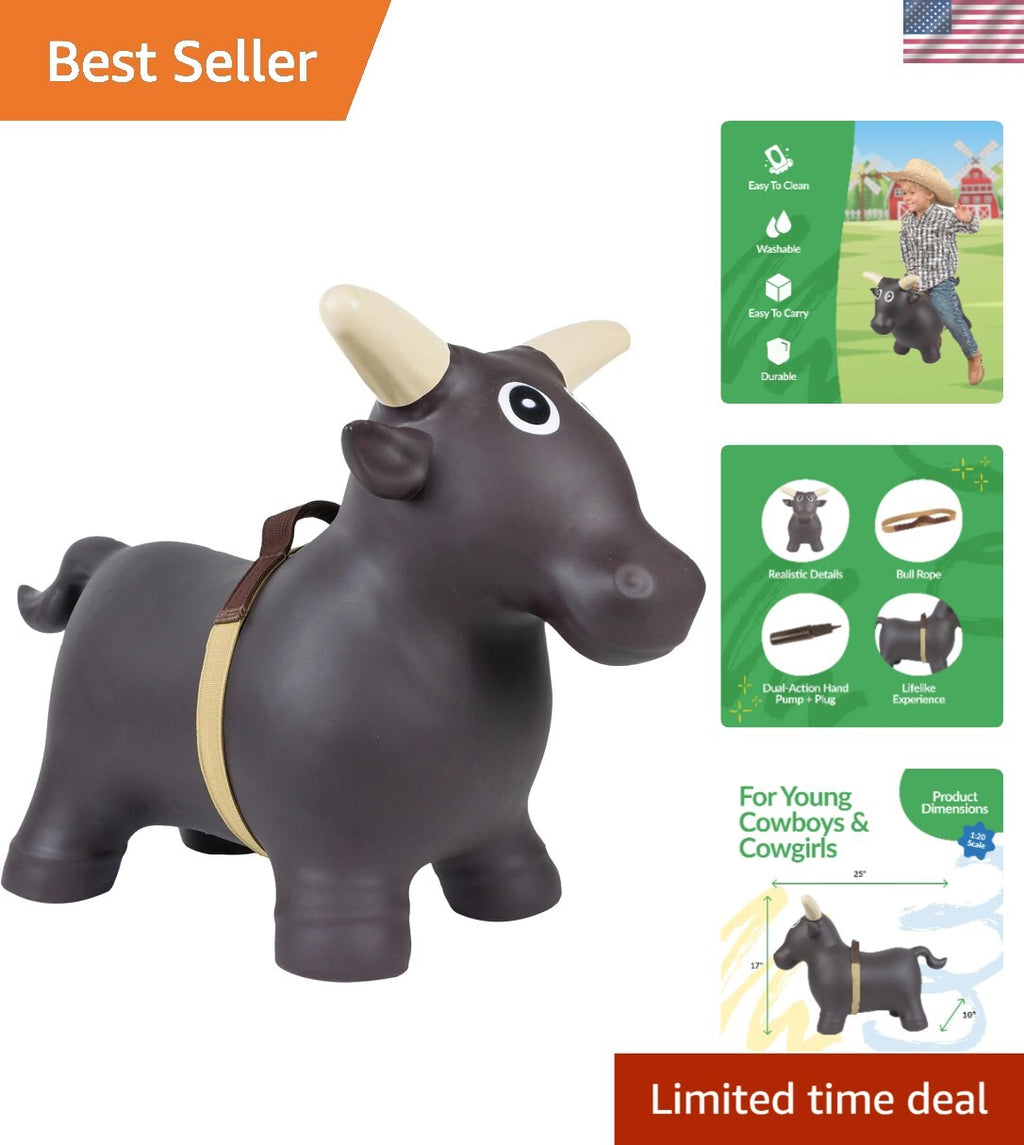 Water Rodeo Toys Inflatable Rodeo Bull Ride-On Toy for Toddlers and Kids