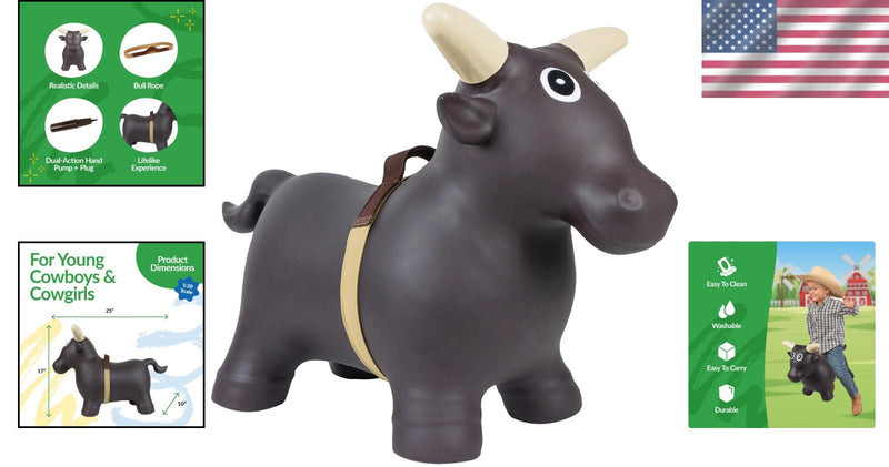 Inflatable Rodeo Bull Ride-On Toy for Toddlers and Kids Magic Cars 1