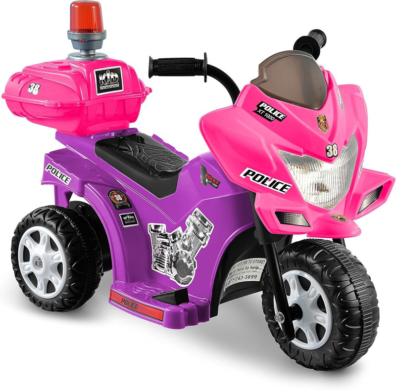 6V Rechargeable Purple and Pink Police Ride-On Toy for Toddlers Magic Cars 2