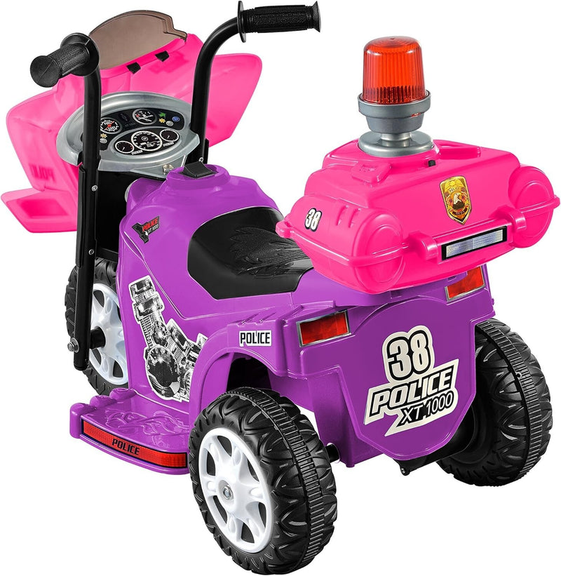 6V Rechargeable Purple and Pink Police Ride-On Toy for Toddlers Magic Cars 3