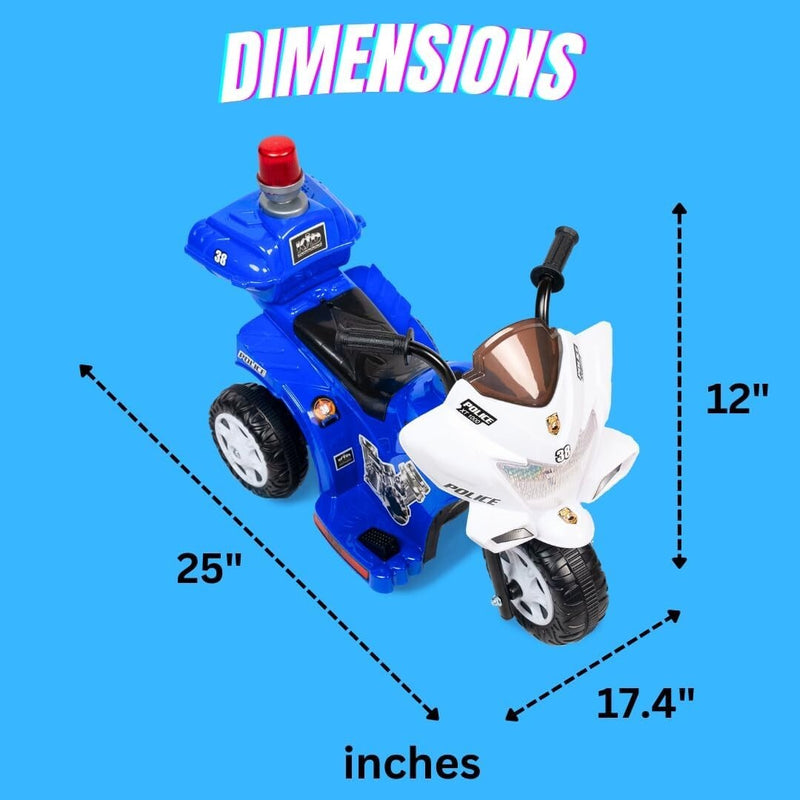 6V Rechargeable Purple and Pink Police Ride-On Toy for Toddlers Magic Cars 6