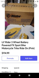 Little Rider 3-Wheel Battery-Powered FX Sport Bike Trike Ride-On Pink Magic Cars 2