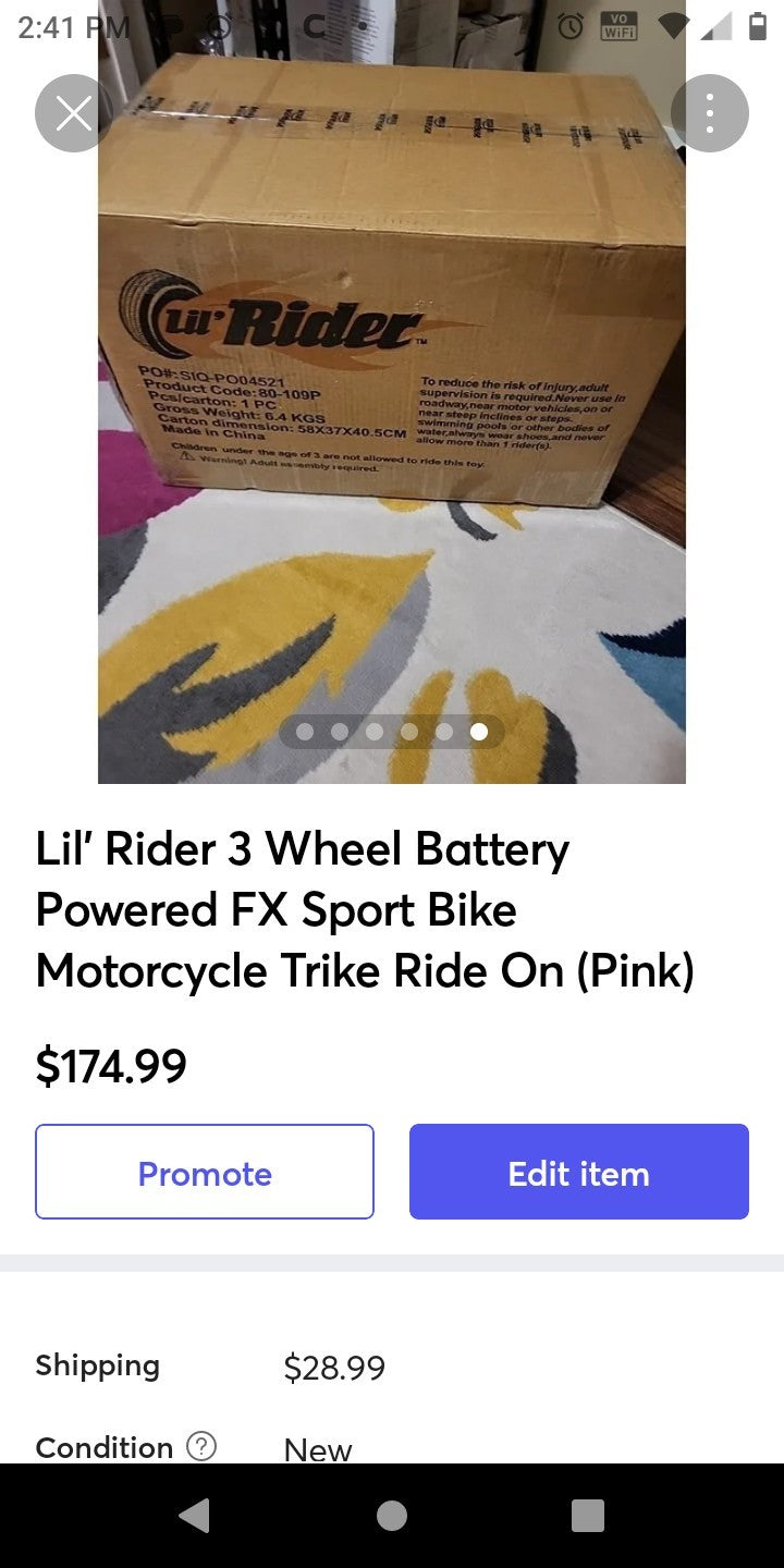 Little Rider 3-Wheel Battery-Powered FX Sport Bike Trike Ride-On Pink Magic Cars 2