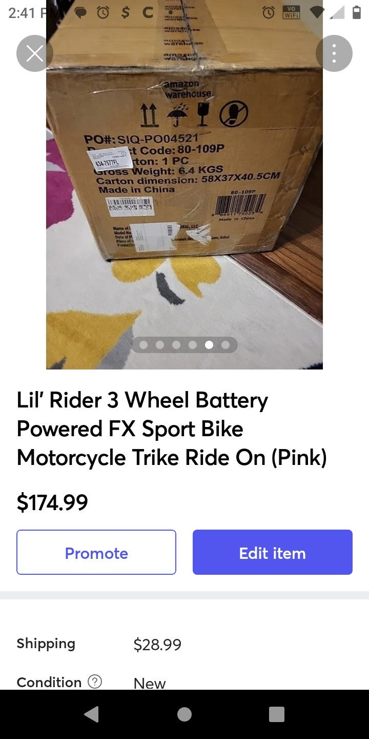 Little Rider 3-Wheel Battery-Powered FX Sport Bike Trike Ride-On Pink Magic Cars 3