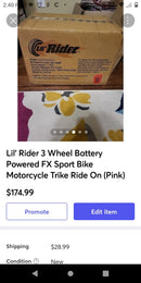 Little Rider 3-Wheel Battery-Powered FX Sport Bike Trike Ride-On Pink Magic Cars 4