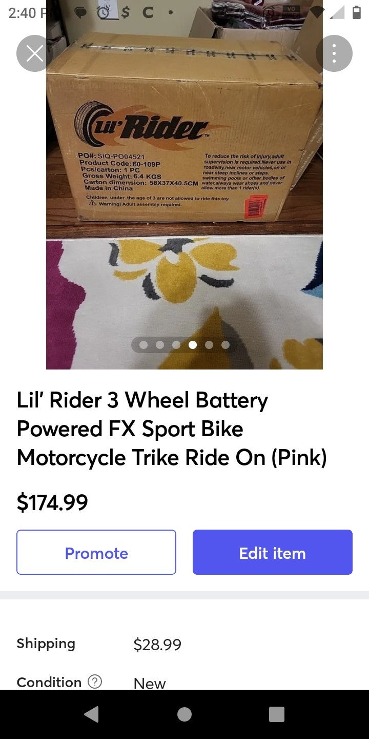 Little Rider 3-Wheel Battery-Powered FX Sport Bike Trike Ride-On Pink Magic Cars 4