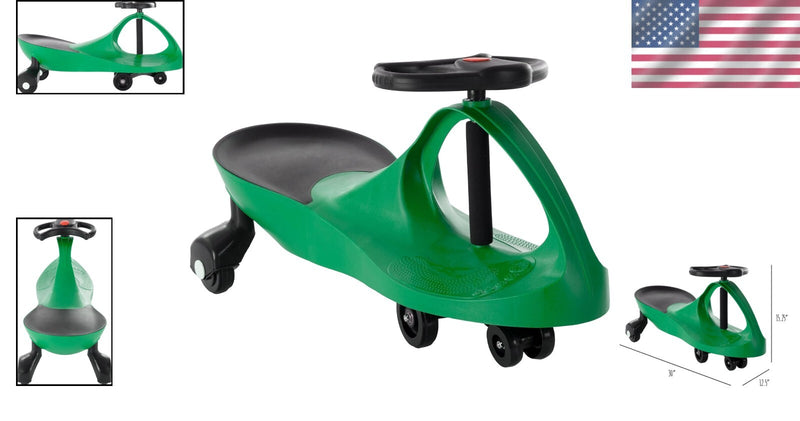 Green Wiggle Ride-On Car for Kids - Safe and Durable Indoor Outdoor Toy Magic Cars 1
