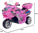 Pink 3-Wheel Kids Electric Motorcycle with Headlights and Reverse Function Magic Cars 4