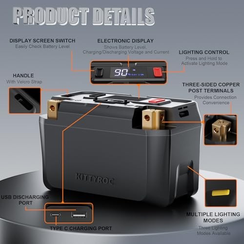 12V 4Ah 500A LiFePO4 Lithium Motorcycle and Powersports Battery for ATV Magic Cars 3