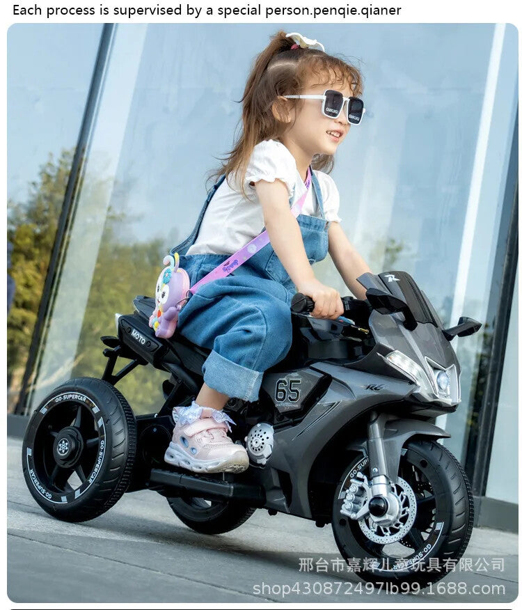 Children's Large Dual Drive Ride-On Remote Control Motorcycle, Supports up to 50KG Magic Cars 11