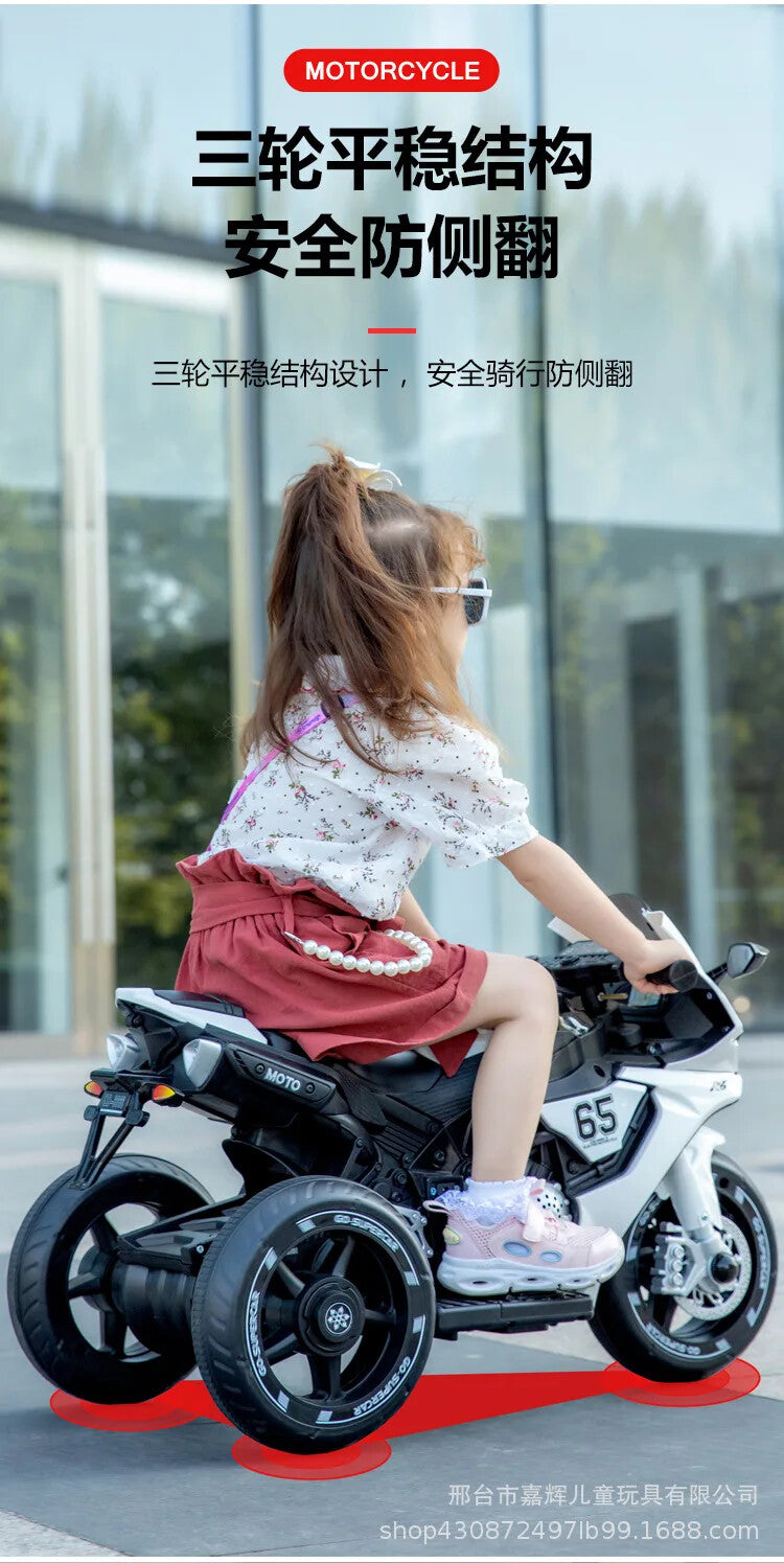 Children's Large Dual Drive Ride-On Remote Control Motorcycle, Supports up to 50KG Magic Cars 16