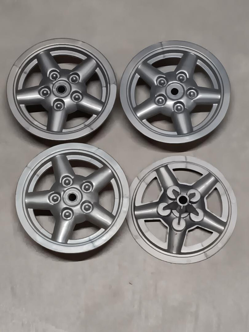 Set of 4 and 5 Spoke Power Wheels Jeep Gray Hub Caps Magic Cars Variant 0