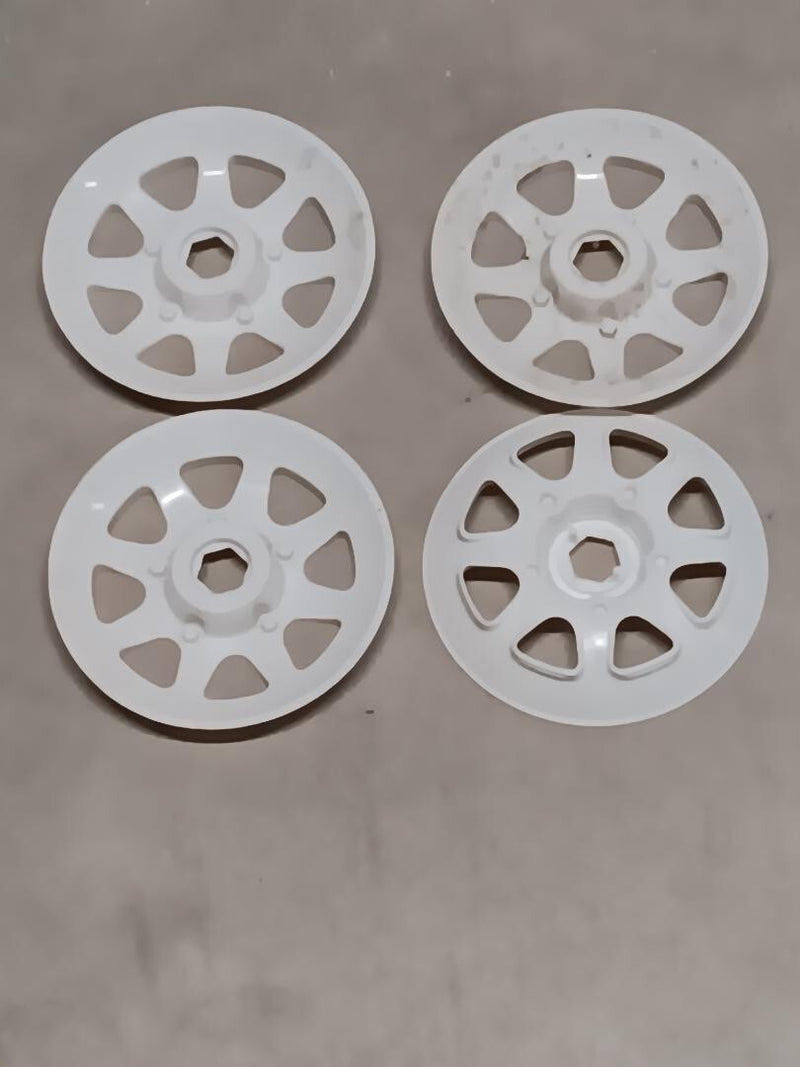 Set of 4 Power Wheels 8-Spoke Hub Caps for Early Jeep and Quad Runner Magic Cars Variant 0
