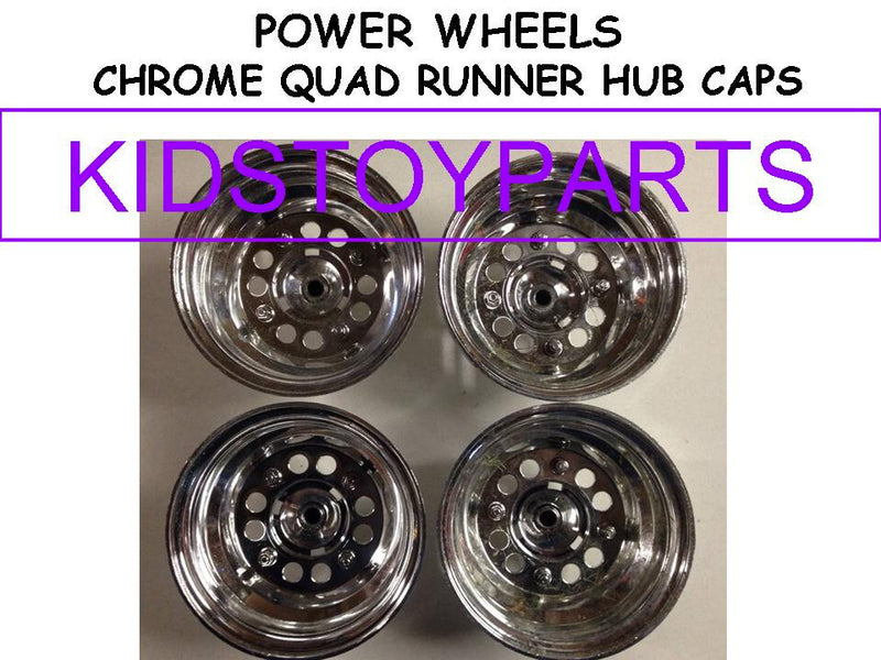 Set of 4 Power Wheels Quad Runner Chrome Hub Caps Magic Cars Variant 0