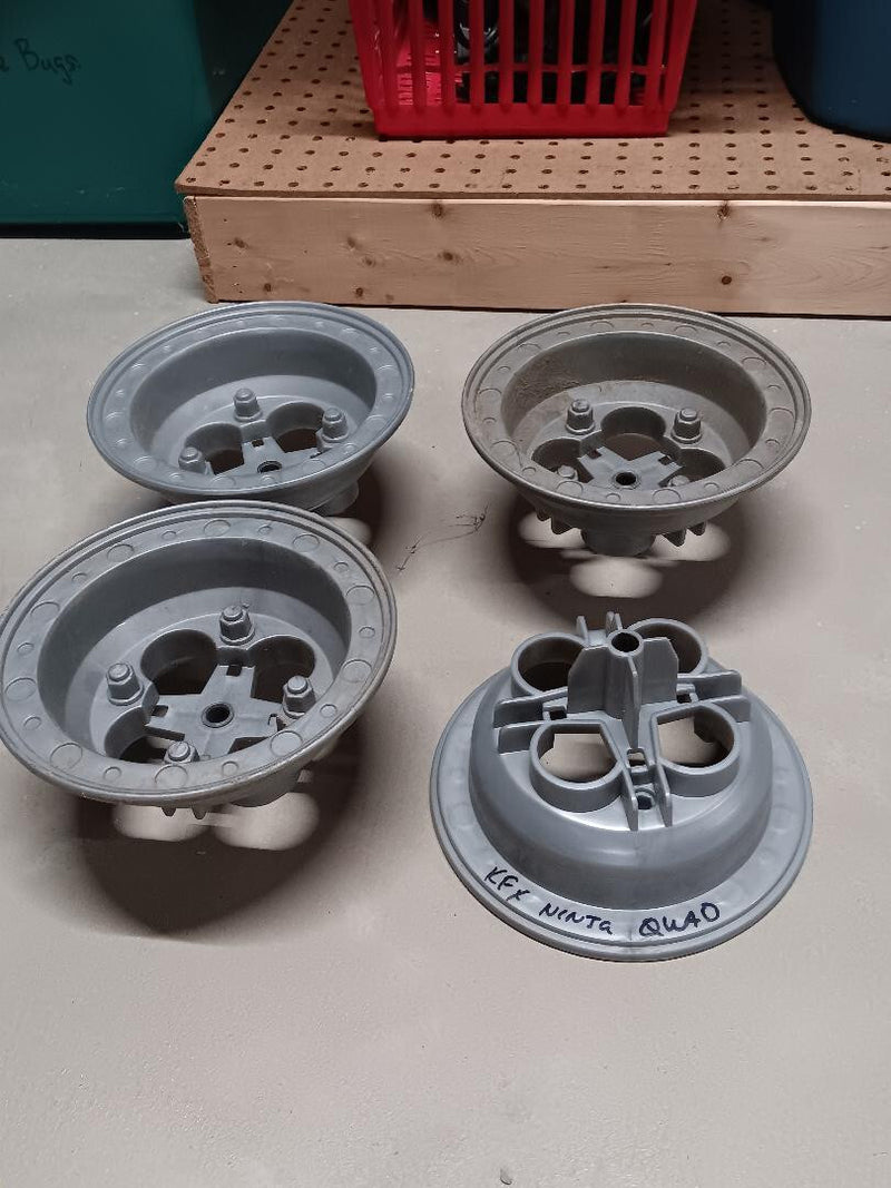 4 Hole Hub Caps for Power Wheels Quad Runner KFX Ninja Magic Cars 0