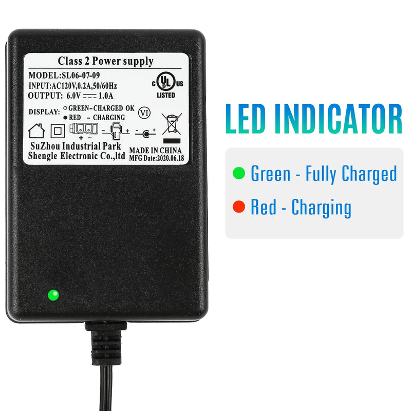 6V Battery Charger Power Supply for Kids Ride-On Toys and Cars Magic Cars 4