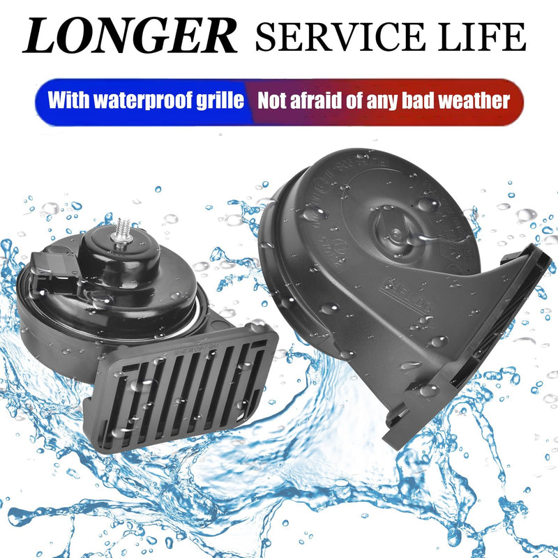 12V Waterproof Electric Car Horn Kit for Toyota with High and Low Tone Snail Horn Magic Cars 4