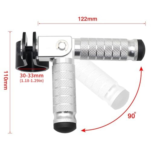 M8 Foldable Silver Motorcycle Foot Pegs Front and Rear Footrests Magic Cars 4